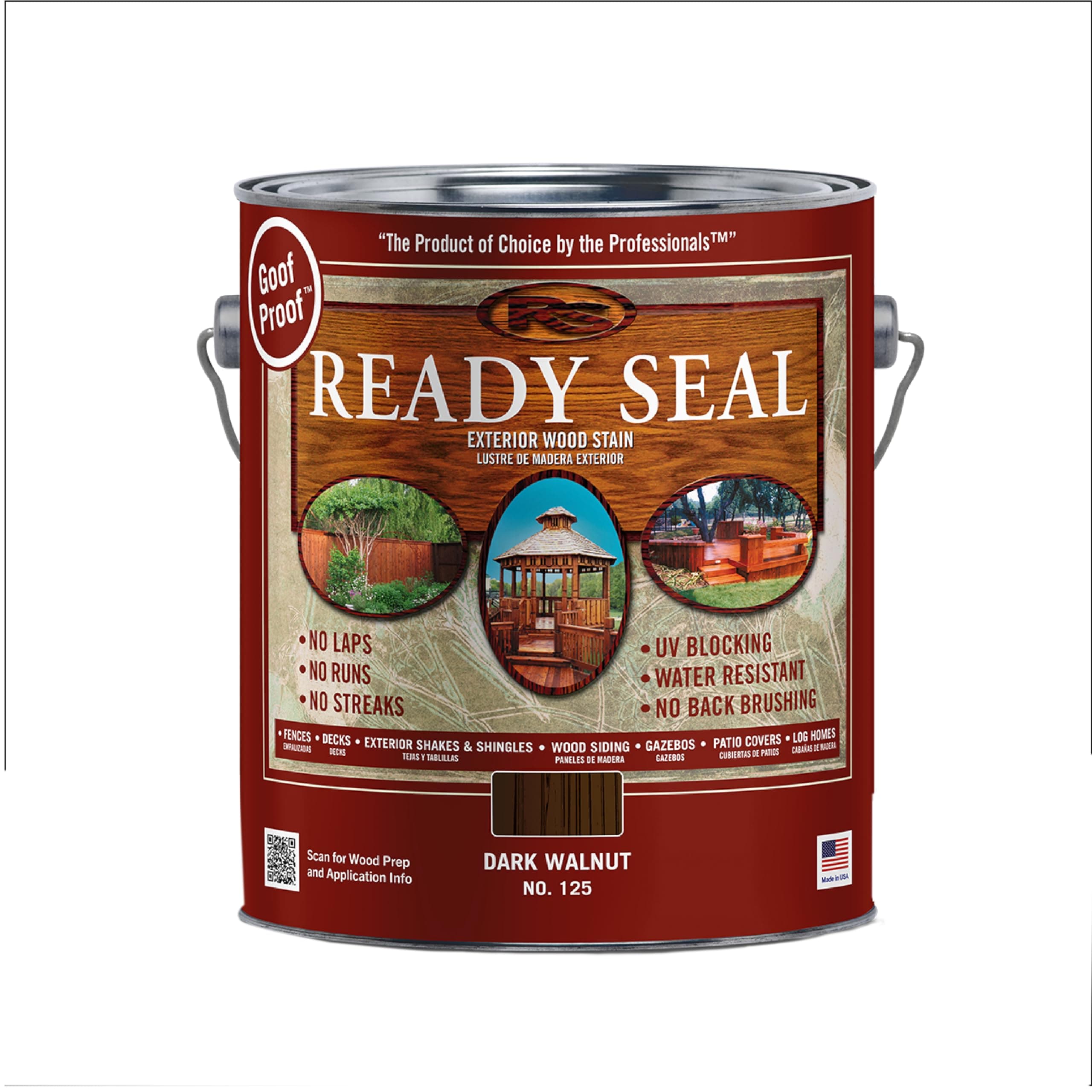 Ready Seal 125 Stain and Sealer, Dark Walnut, 1 gal, Can