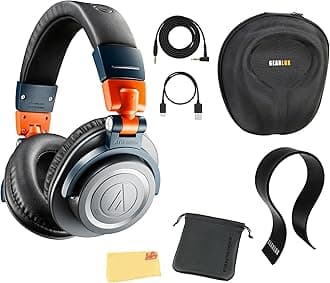 Audio-Technica ATH-M50xBT2LAB Wireless Over-Ear Headphones - Limited Edition LAB Design Bundle with Case, Stand, and Austin Bazaar Polishing Cloth