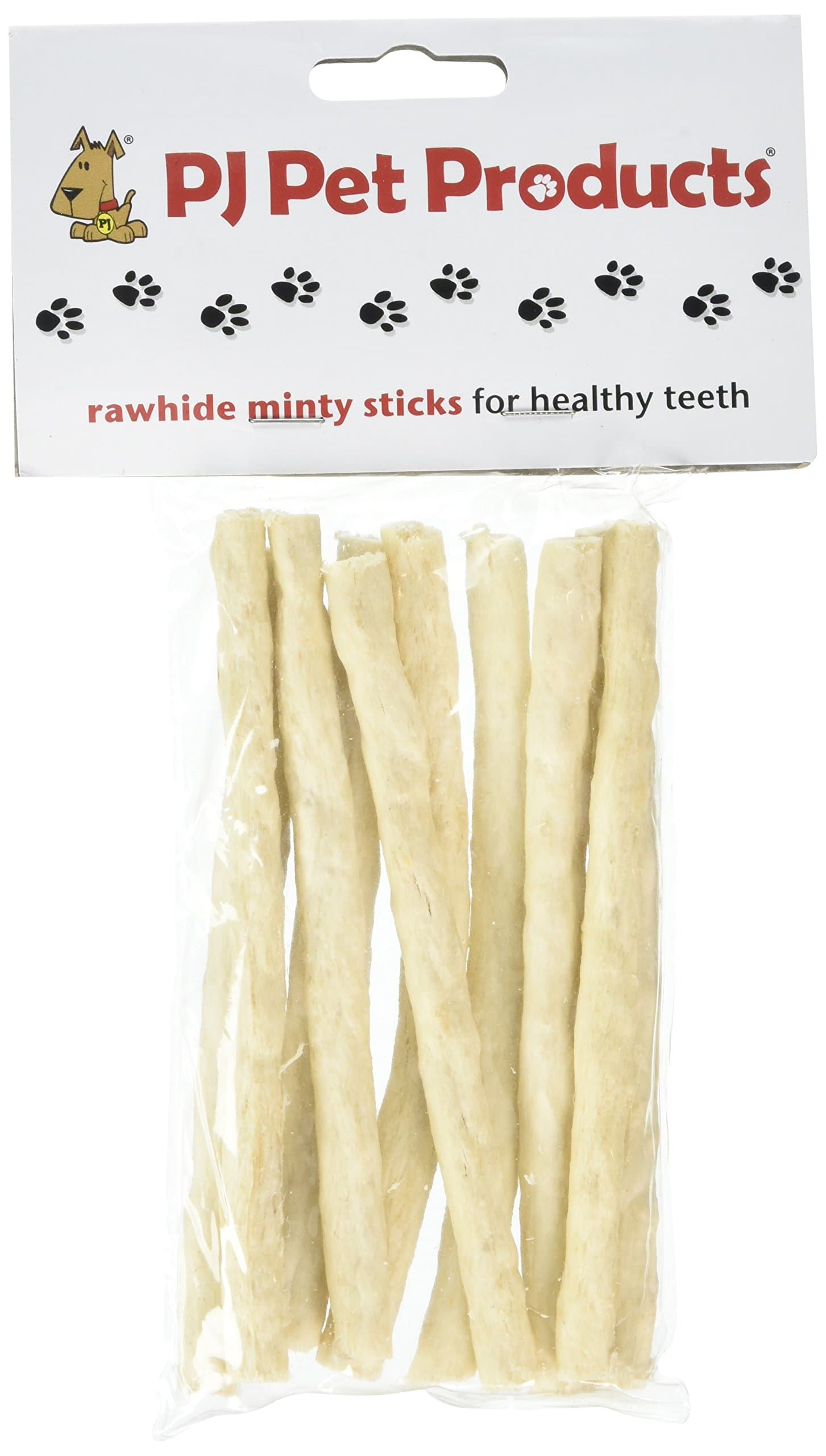 PJ Pet Products 10 Piece Expanded Rawhide Sticks Mint Flavour, 5-inch