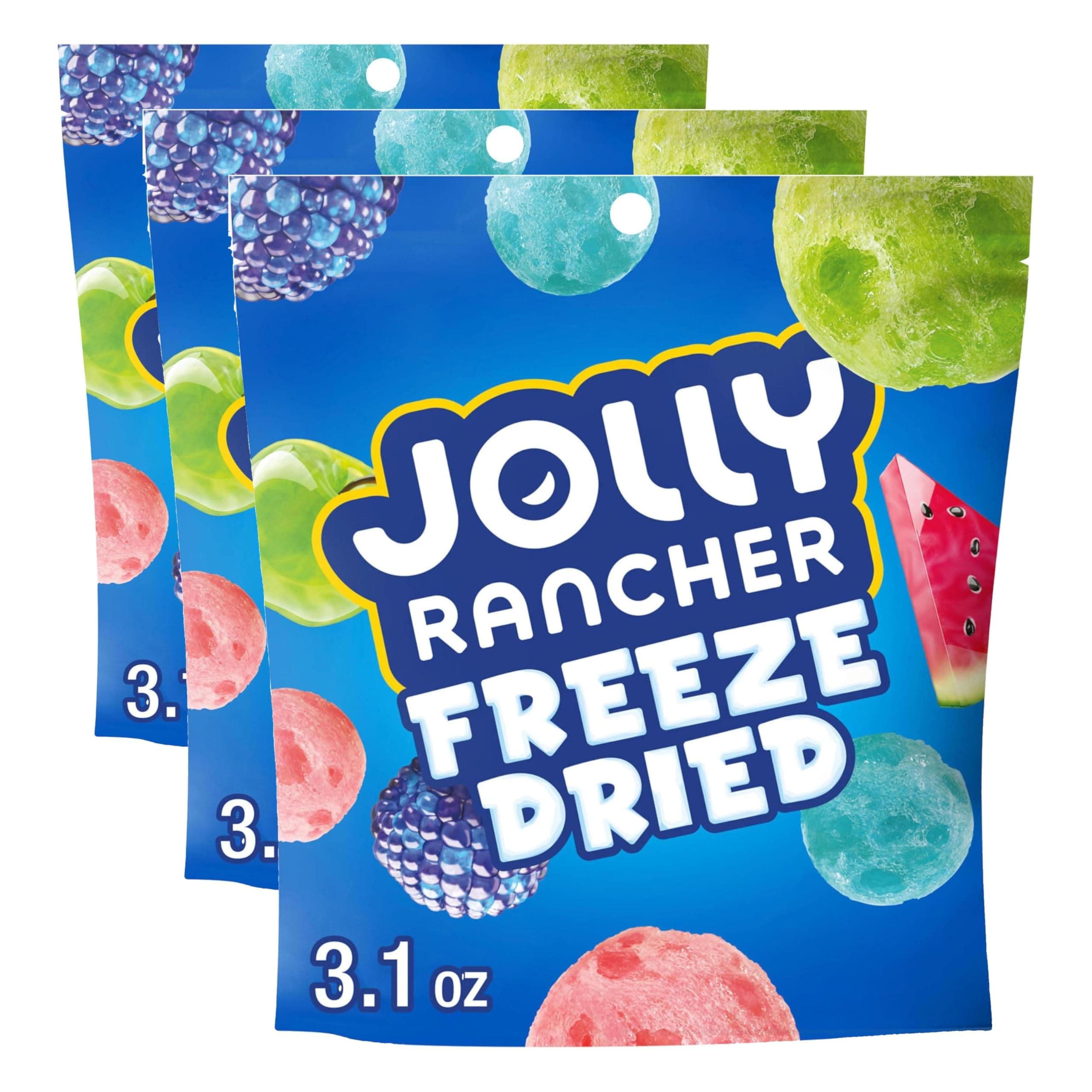 Jolly Rancher Candy, Fruit Flavored, 3.1 oz | Freeze Dried | Pack of 3