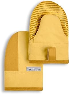 KitchenAid Beacon Two-Tone Non-Slip Mini Oven Mitt Set, Majestic Yellow, 5.5"x8", 2 Piece