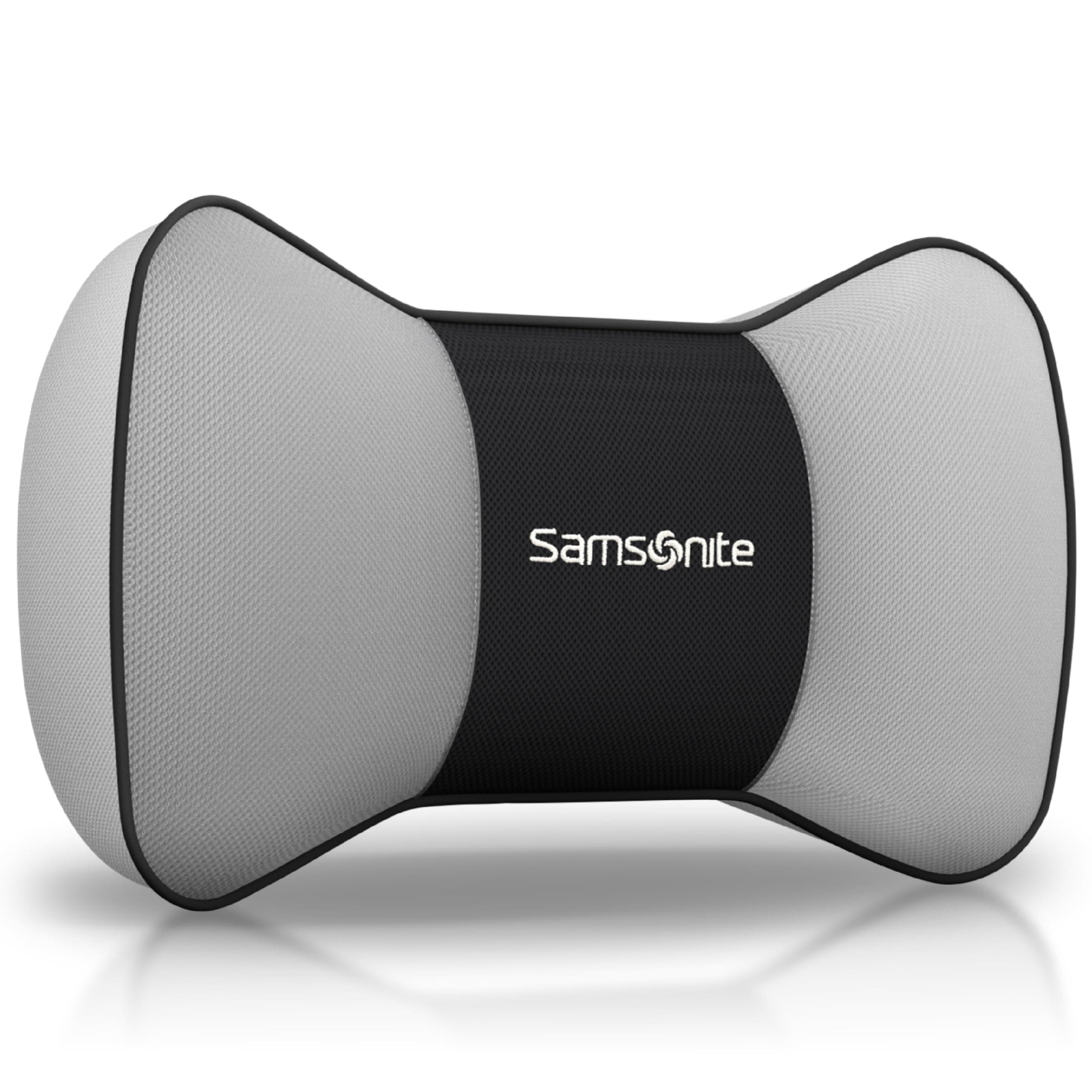 Samsonite Memory Foam Travel Pillow for Car, SUV for Relieve Neck Pain and Improve Circulation (Grey)