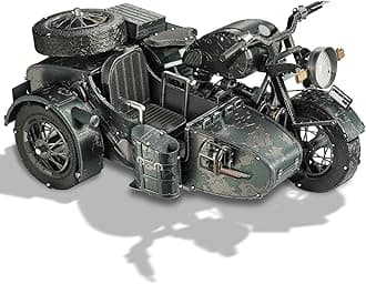 Piececool 3D Puzzles for Adults, Motorcycle with Sidecar Metal Model Building Kits for Family Time, Side Car DIY Assembling Arts and Crafts Best Birthday Gifts