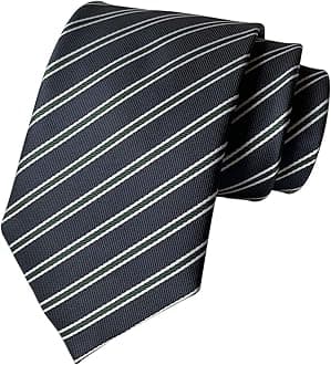 Elfeves Men's Striped Gingham Check Pattern Ties Business Formal Designer Neckties