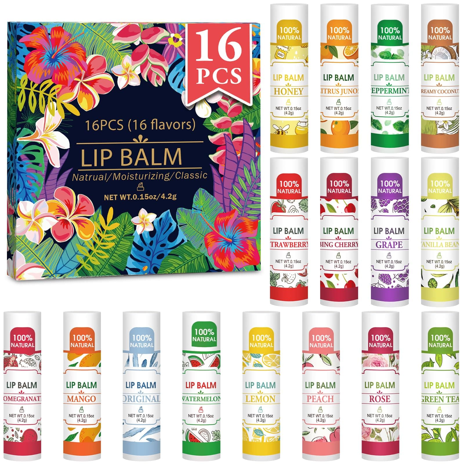 16 PCS Lip Balm