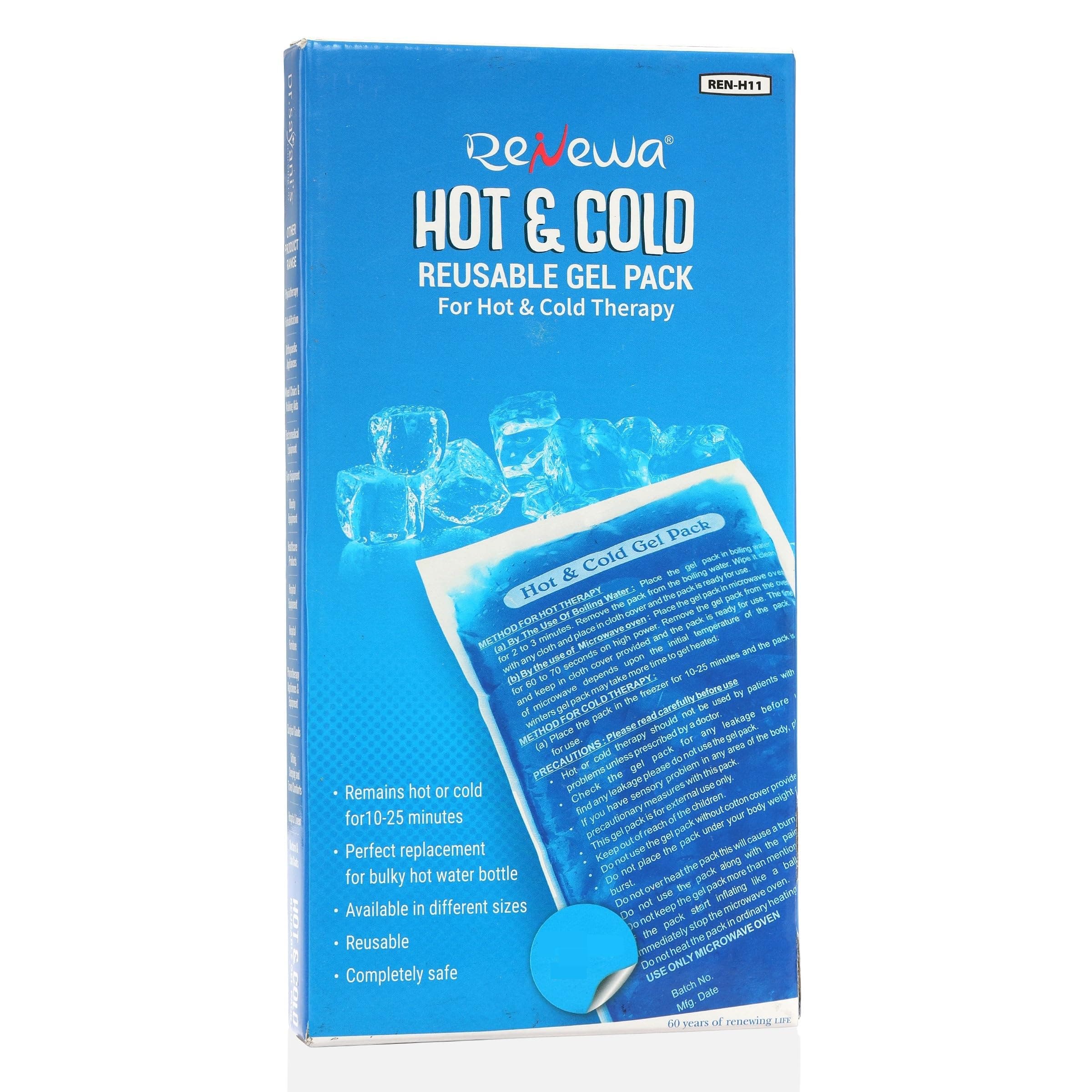 Renewa Reusable Hot and Cold Ice Pack for Pain Relief | Flexible Gel Pack for Injuries and Pain Relief | Gel Pack Size Large