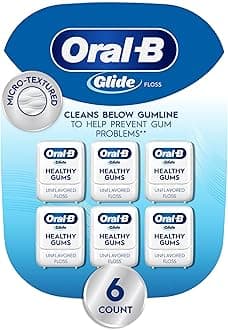 Glide Healthy gums, unflavored floss 50M (Pack of 6)