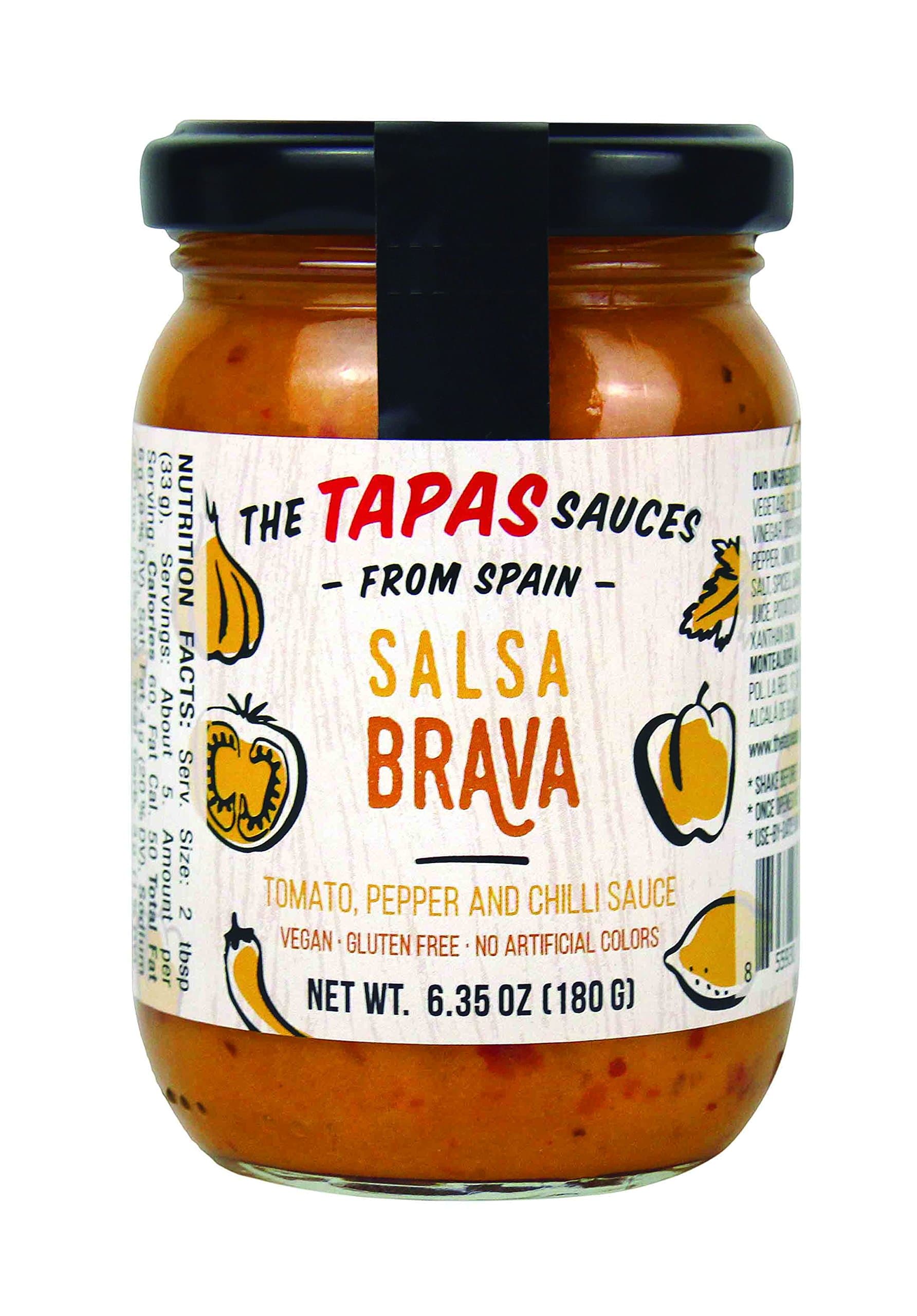 "The Tapas Sauce" Salsa Brava ( Tomato, Pepper and Chilli Sauce) ) Jar of 6.35 oz ( 180 g) (Pack of 1)