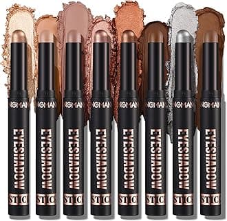 8Pcs Eyeshadow Stick Gift Set,Soft Smooth Cream With Matte Earth & Metal Colors, Waterproof & Long-Lasting, Beauty & Personal Care Eye Shadow Stick For Daily Makeup & Special Occasions (#A)