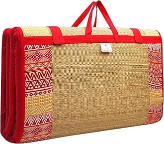 Home Tex Life Kora Grass Cushion Sleep Healthy, Easy Portable and Folding Mat (Deep West,5 X 6 Ft,15 Mm Thickness)