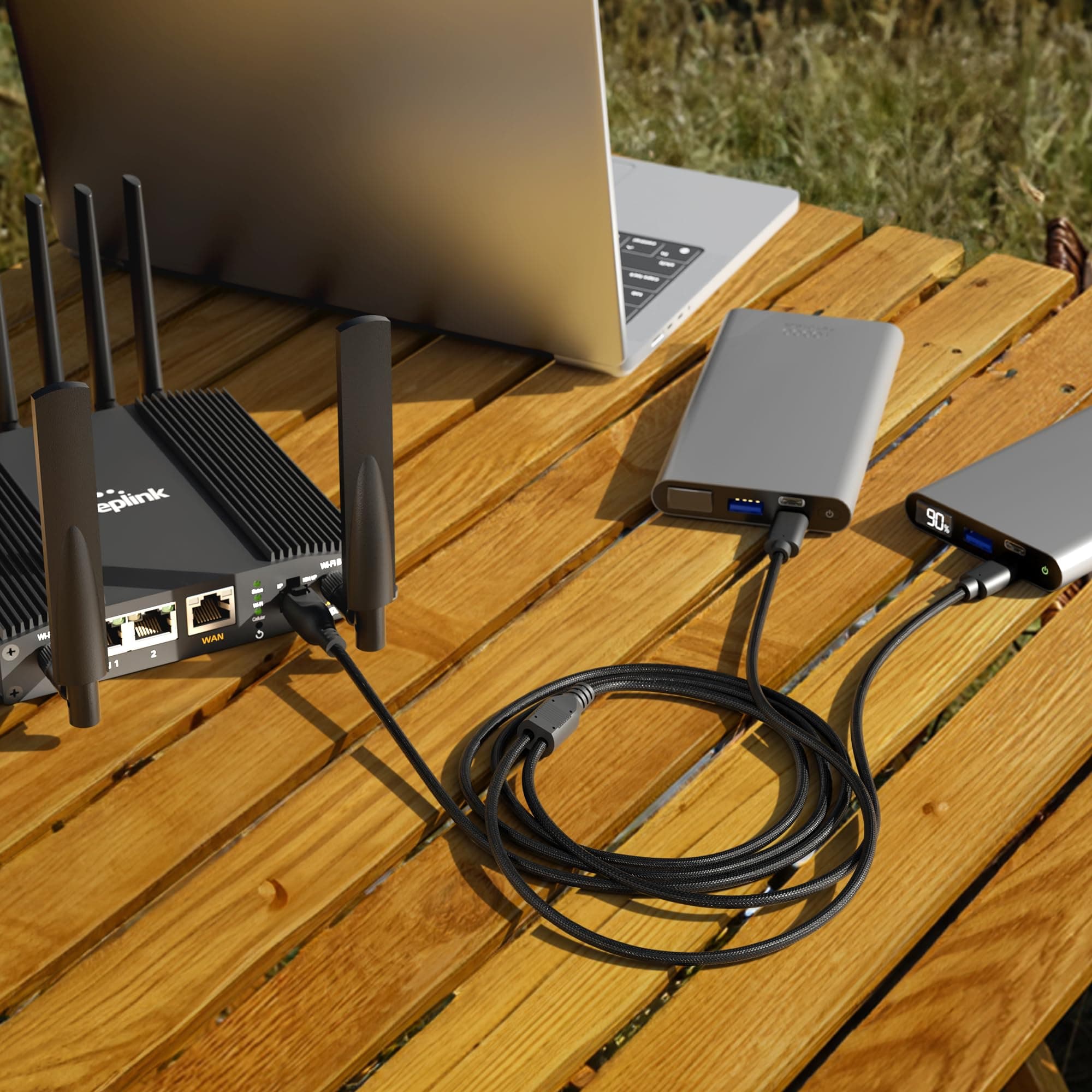 ACW-791 4-Pin to USB-C Router Power Cable – Enhanced Durability, Dual Power Feed, Universal Compatibility