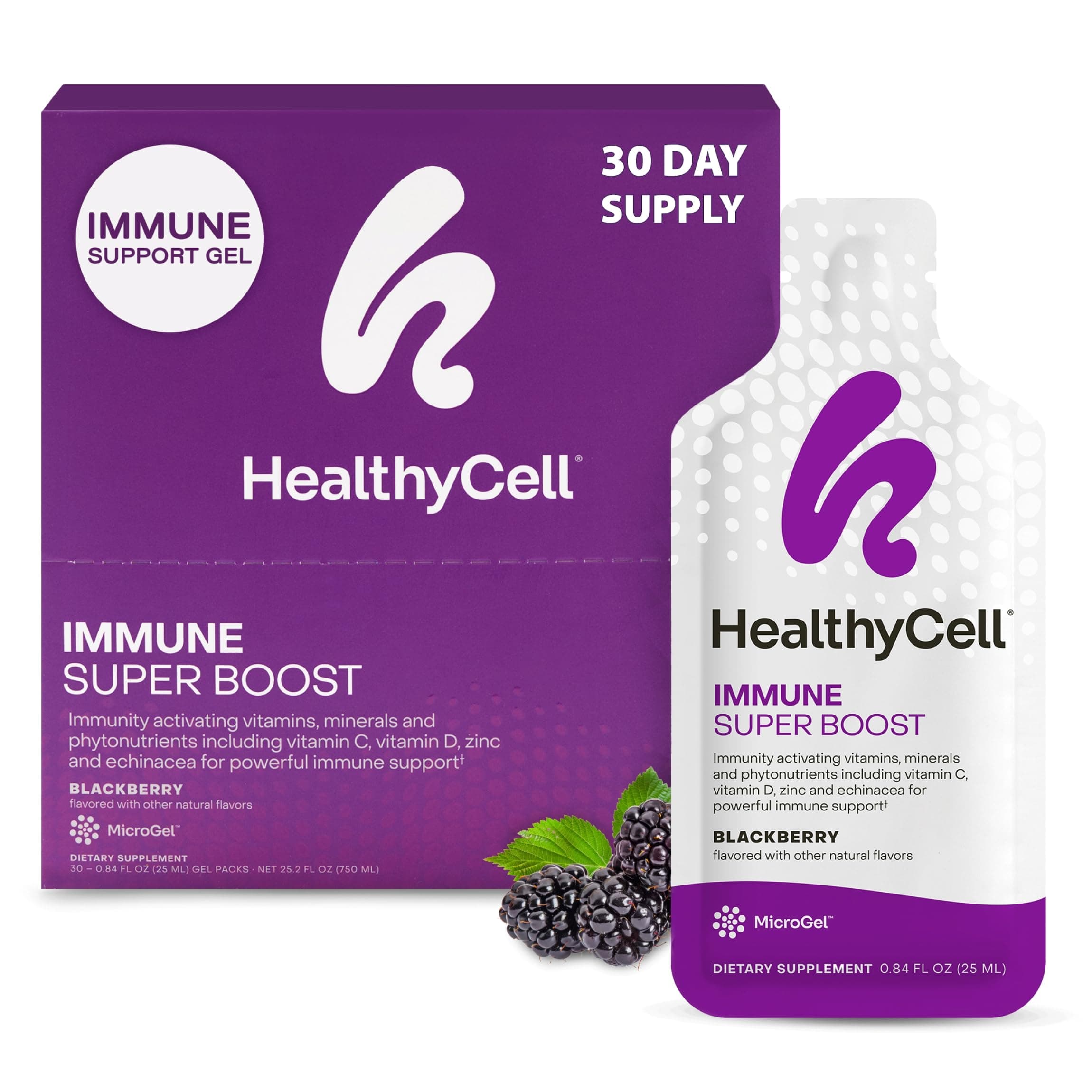 Immune Super Boost - Immune Support Supplement with Echinacea, Elderberry, Vitamin C, Zinc - MicroGel Immune Booster for Adults - Maximum Absorption - 30 Gel Packs