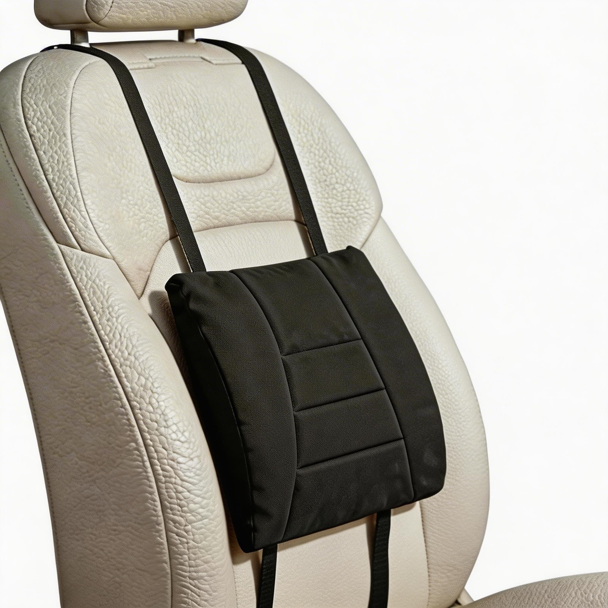 - Big Hippo Ergonomic Memory Foam Lumbar Support Pillow for Car and Office Chair – Thick Lower Back Support Cushion for Driving, Gaming, and Long Sitting – Adjustable Strap, Relieves Lower Back Pain