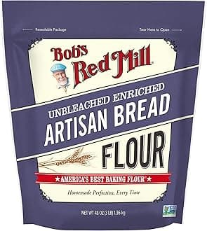 Artisan Bread Flour, 3 Pound (Pack of 1) - Unbleached, Unbromated, Non-GMO, Vegan