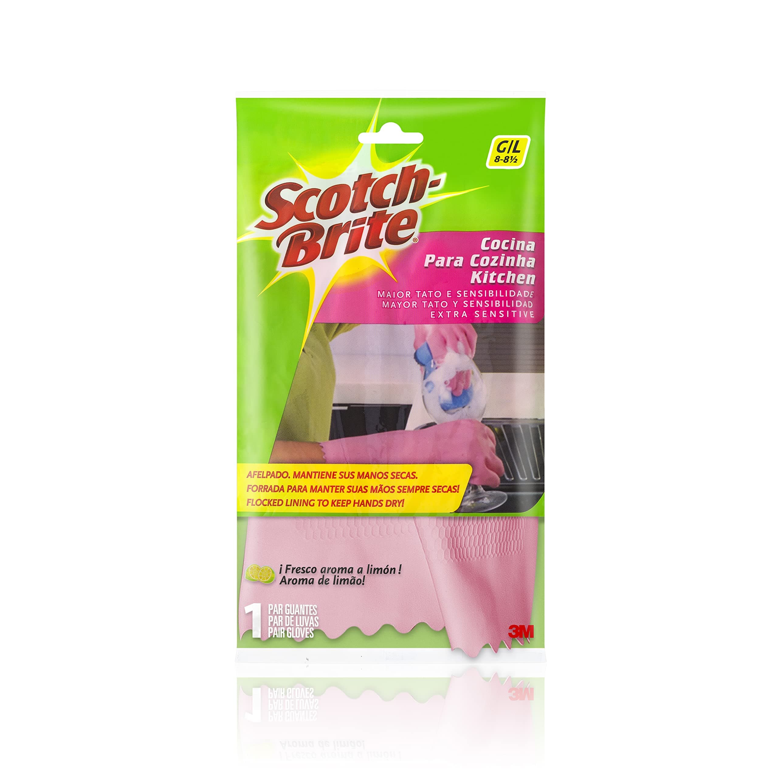 Scotch-Brite Ultra Sensitive Gloves Large Size, 1 pair/pack | Delicated Duty | Reusable gloves | Protect your hands | Waterproof | Tear-Proof | Touch-Sensitive | Comfortable Fit | Gloves Kitchen