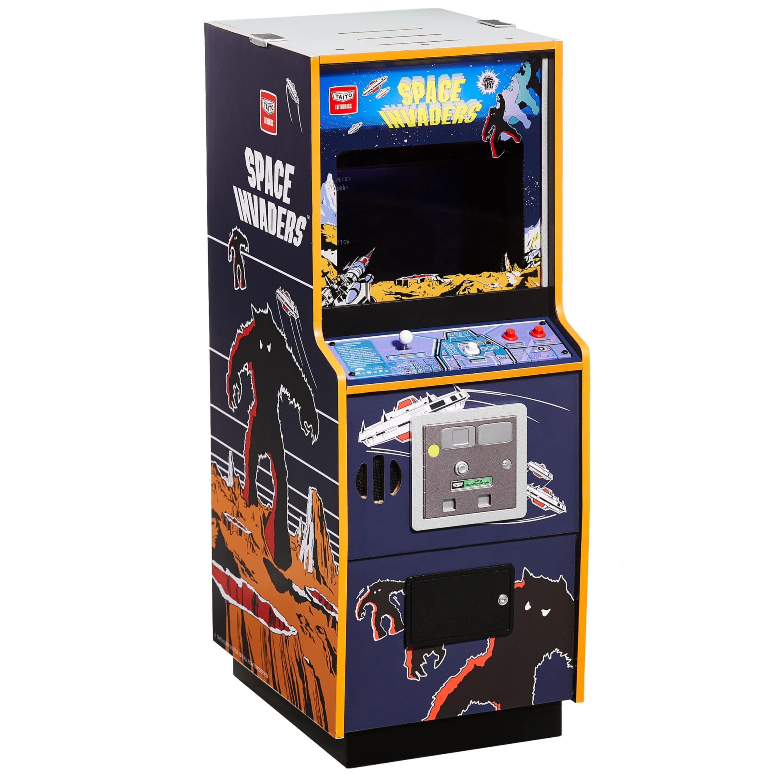 Numskull Quarter Arcades Official Space Invader I 1/4 Size Mini Arcade Cabinet - Renewable Replica Retro Arcade Game Machine - Micro Retro Console, NS2077