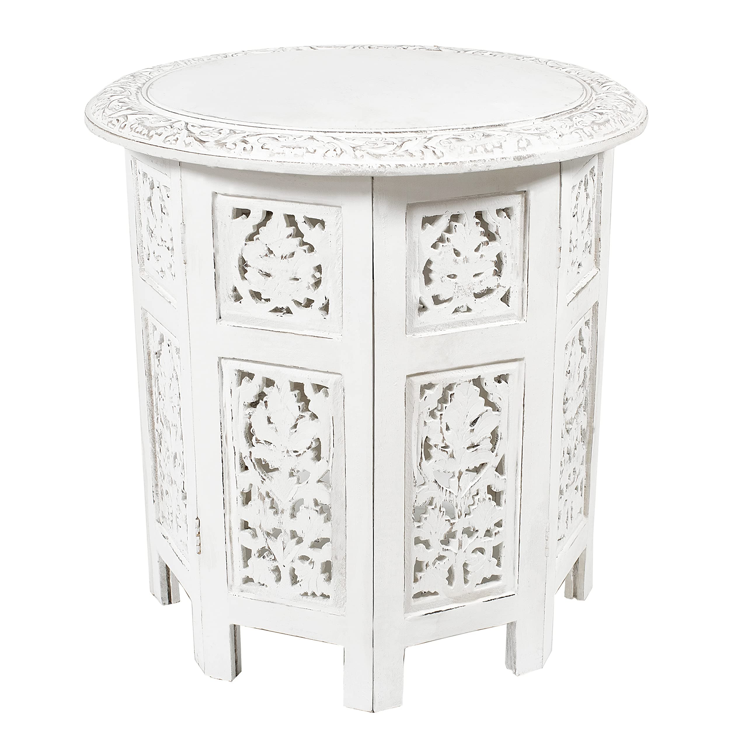 Jaipur Solid Wood Handcrafted Carved Folding Accent Coffee Table