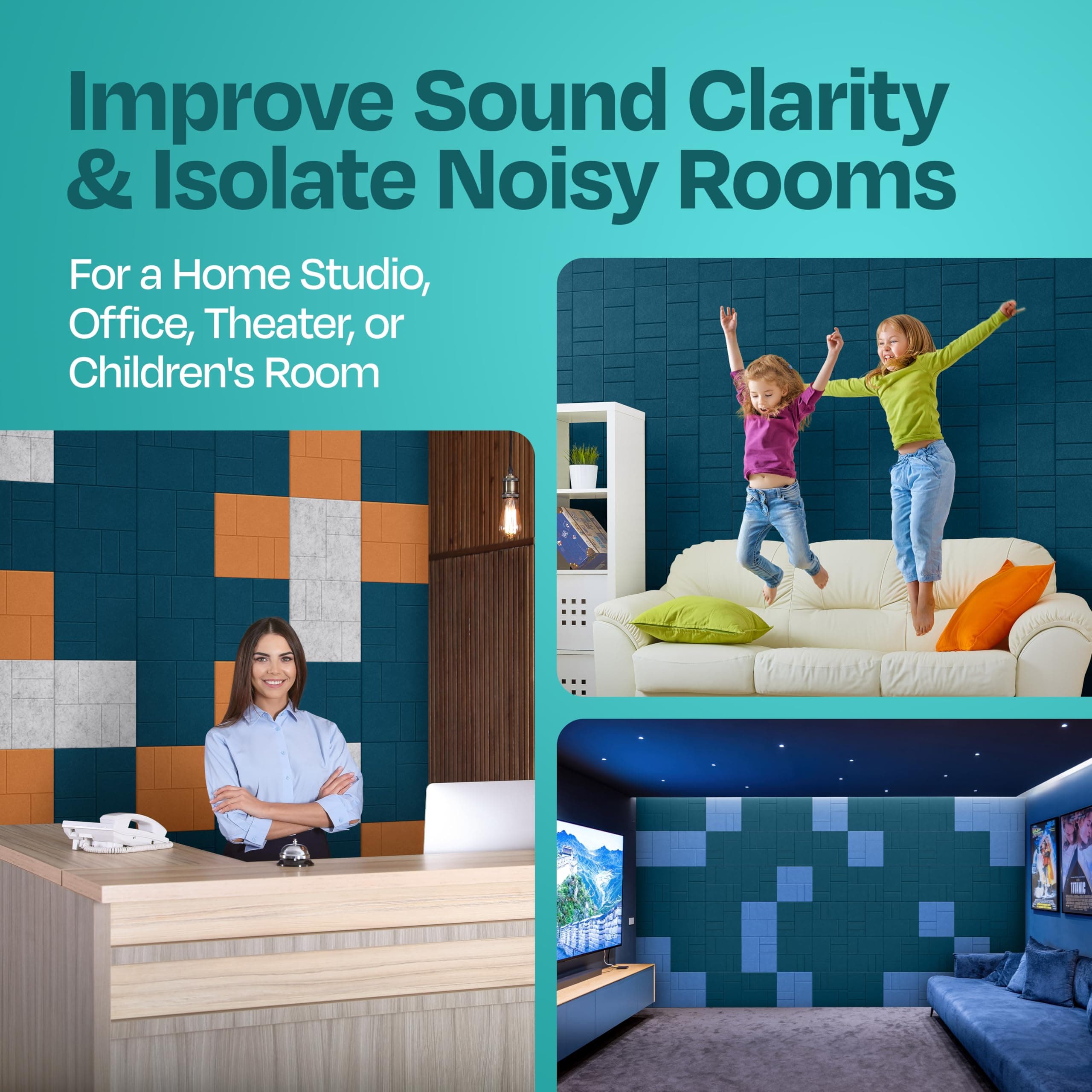 carve 2 Square Poly-fiber Beveled (12 Pack) 30cm Ocean Turquoise