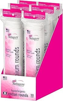 SwisspersPremium 100% Natural Cotton Round Hypoallergenic Resealable Bags Curves