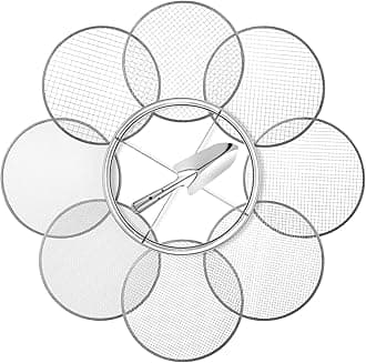 Bonuci 10 Pcs 12 Inch Soil Sieve Stainless Steel Sieve Set Garden Soil Sifter Potting Mix Sifter with 8 Interchangeable Filter Mesh 2, 3, 5, 6, 7, 9, 10, 12 mm and Shovel for Garden Compost(Silver)
