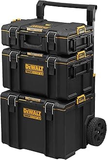 DeWalt DWST83402-1 TOUGHSYSTEM 3-in-1 Kit-2 Small and Medium 1 Large Capacity Mobile Box, Coffret sur Roulettes IP65