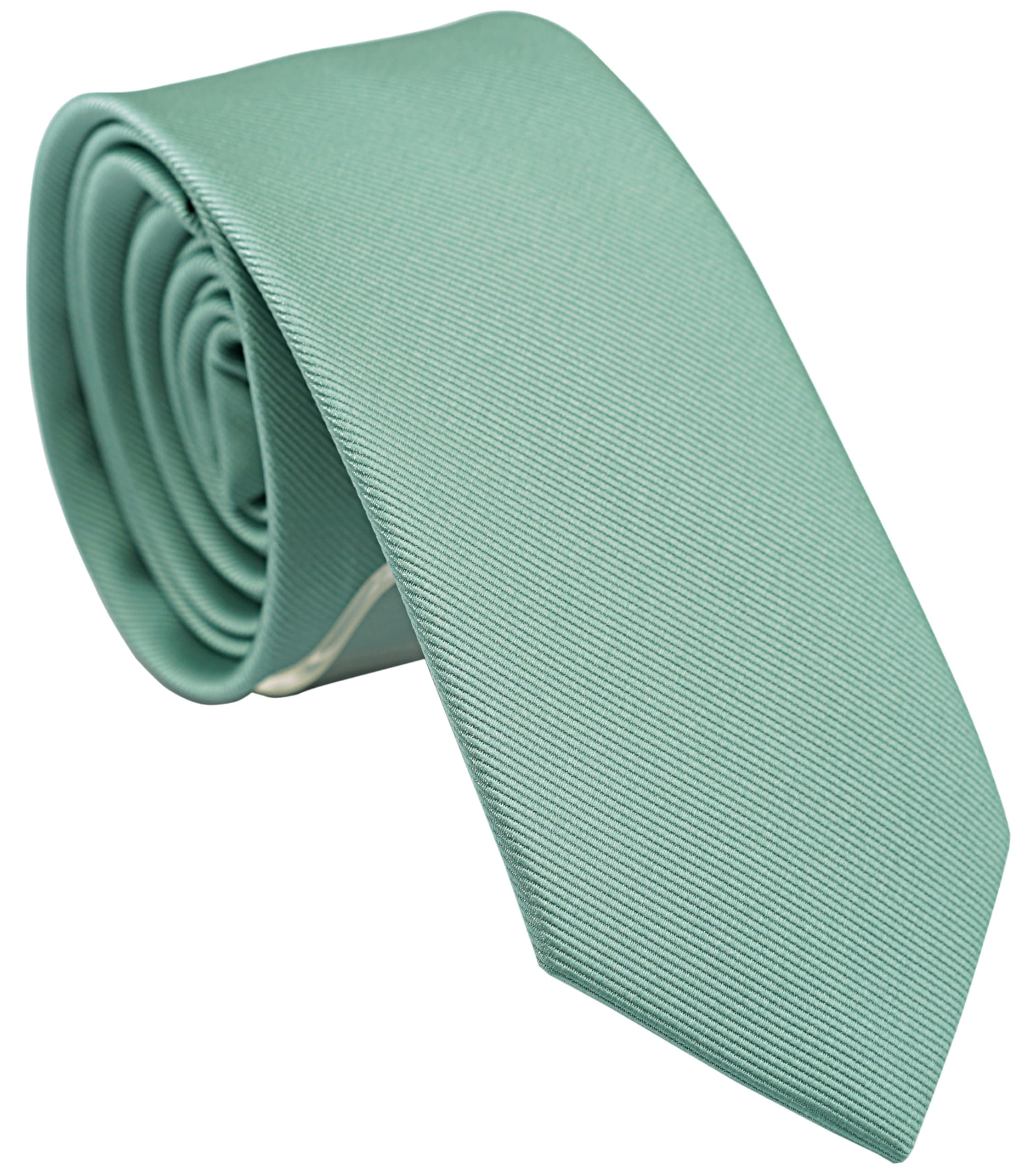 ZENXUS Skinny Ties for Men, Solid Color 2.5 inch Slim Neckties 1 or 5 Pack Plain Tie