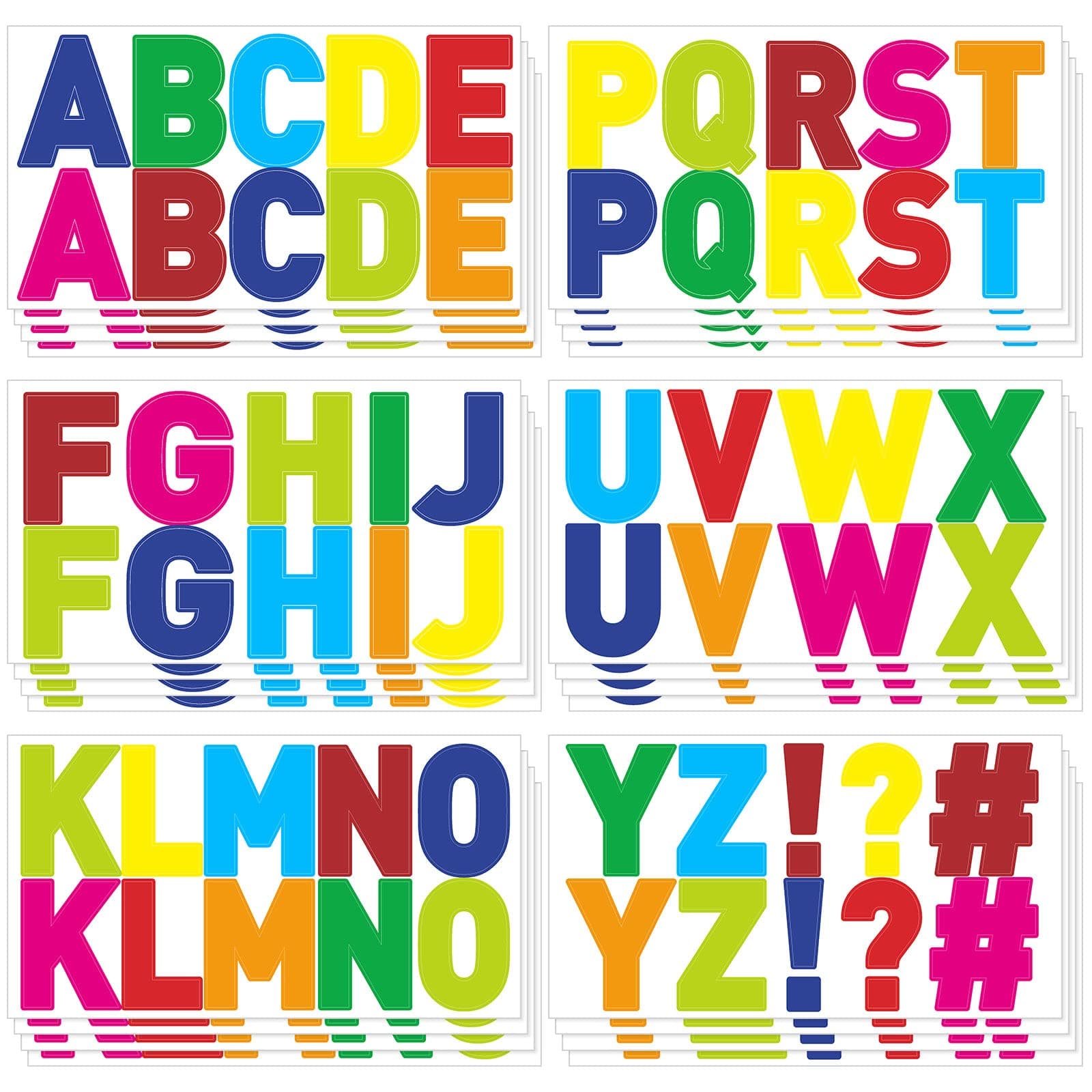 232 Pcs 24 Sheets Large Letter Stickers 2.5 Inch Bulletin Board Letters Vinyl Self Adhesive Alphabet Stickers for Bulletin Board Education Poster Classroom Display Craft Home Wall Decor