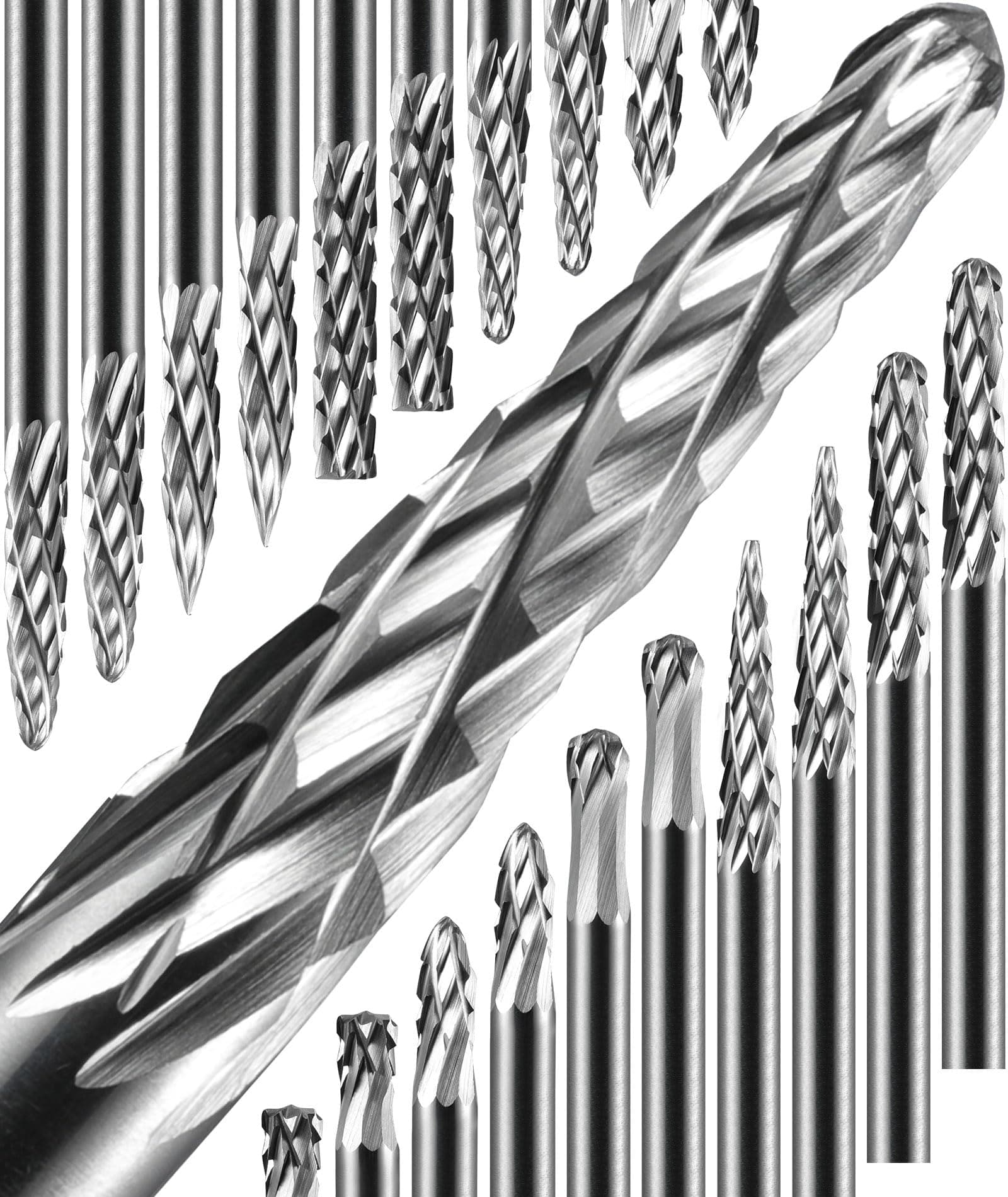 Sworker 20 Pcs Carbide Burr Set 1/8" Shank Compatible with Dremel Bits Rotary...
