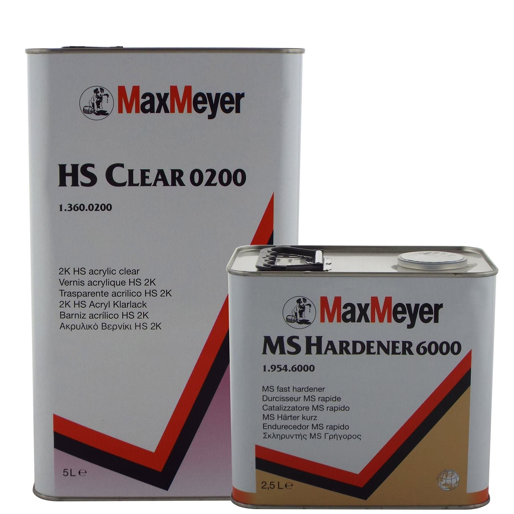 Max Meyer 0200 2K Clear Coat Car Lacquer 7.5ltr Standard Kit Includes Lacquer 5ltr & 2.5ltrs 6000 Hardener/Activator 2K High Solid Clear Quick Drying/Polishing