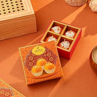 AuraDecor Traditional Ladoo Candles for Festive Gifting, Home Decor, Diwali Gift Set (Ladoo Candles, 8, Count)