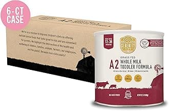 Serenity Kids 12+ Months A2 Toddler Formula - 12.7 Oz, 6-Pack - Organic Milk Powder - Baby & Toddler Formula - Easier-to-Digest A2 Organic Protein Powder for Kids - Prebiotics & HMOs for Baby Food