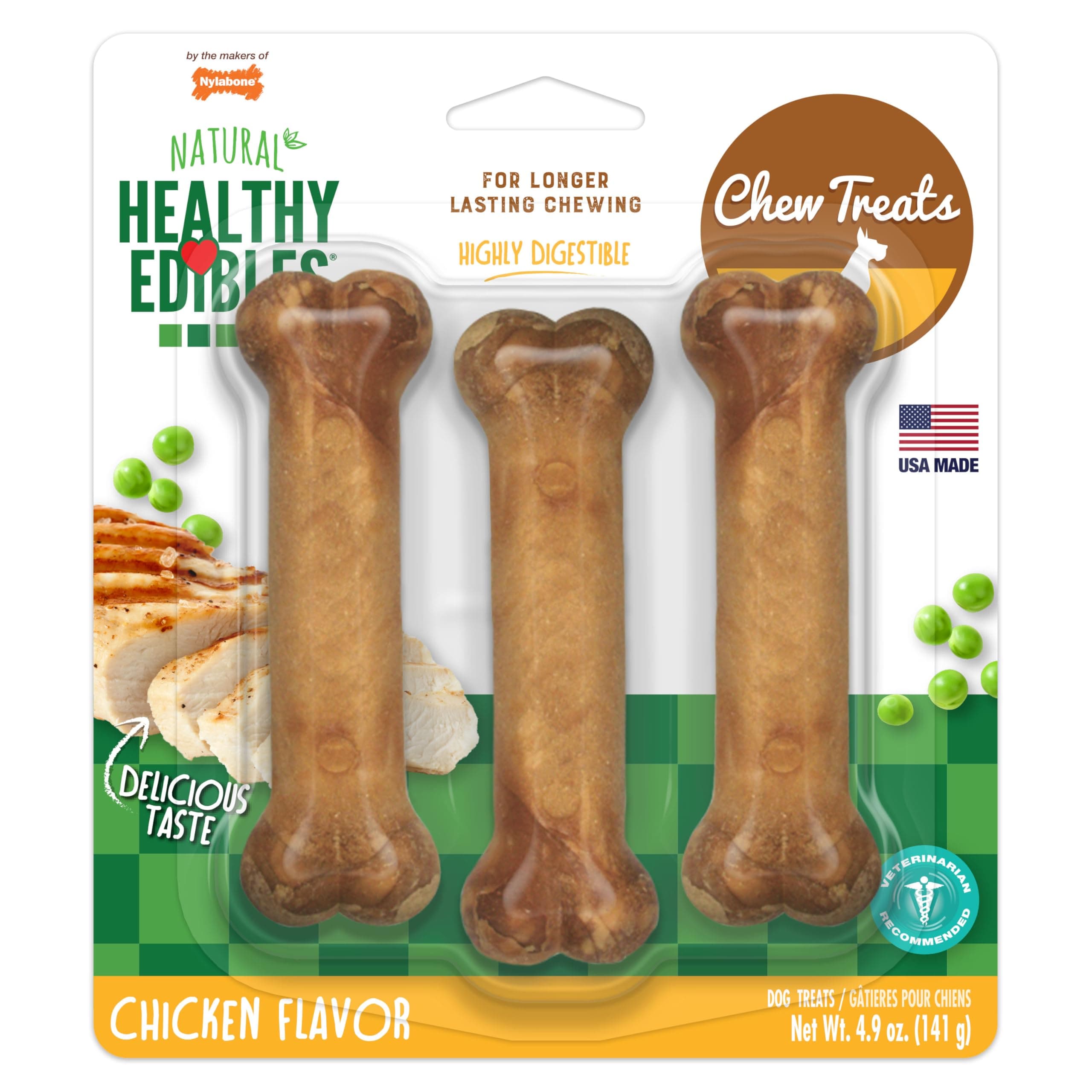 Nylabone Healthy Edibles chicken Regular size tripple pack
