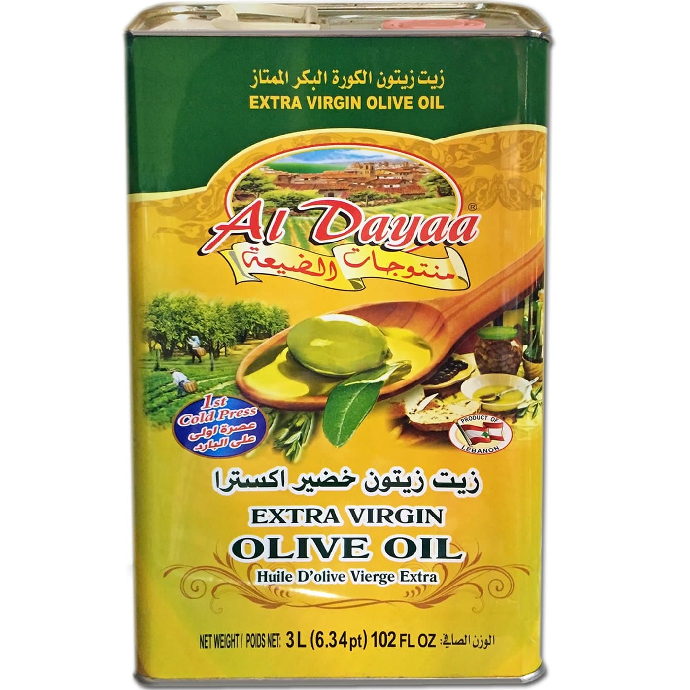 Extra Virgin Olive Oil, 3L (102 fl oz), Product of Lebanon