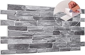 3D Wall Panels Self Adhesive - 20 Sheets Covering 9.22 sqm | 99.2 sqf - PVC Wall Cladding Panels | Stone Cladding Effect | Easy Peel & Stick | Natural Grey Rock Stone Design