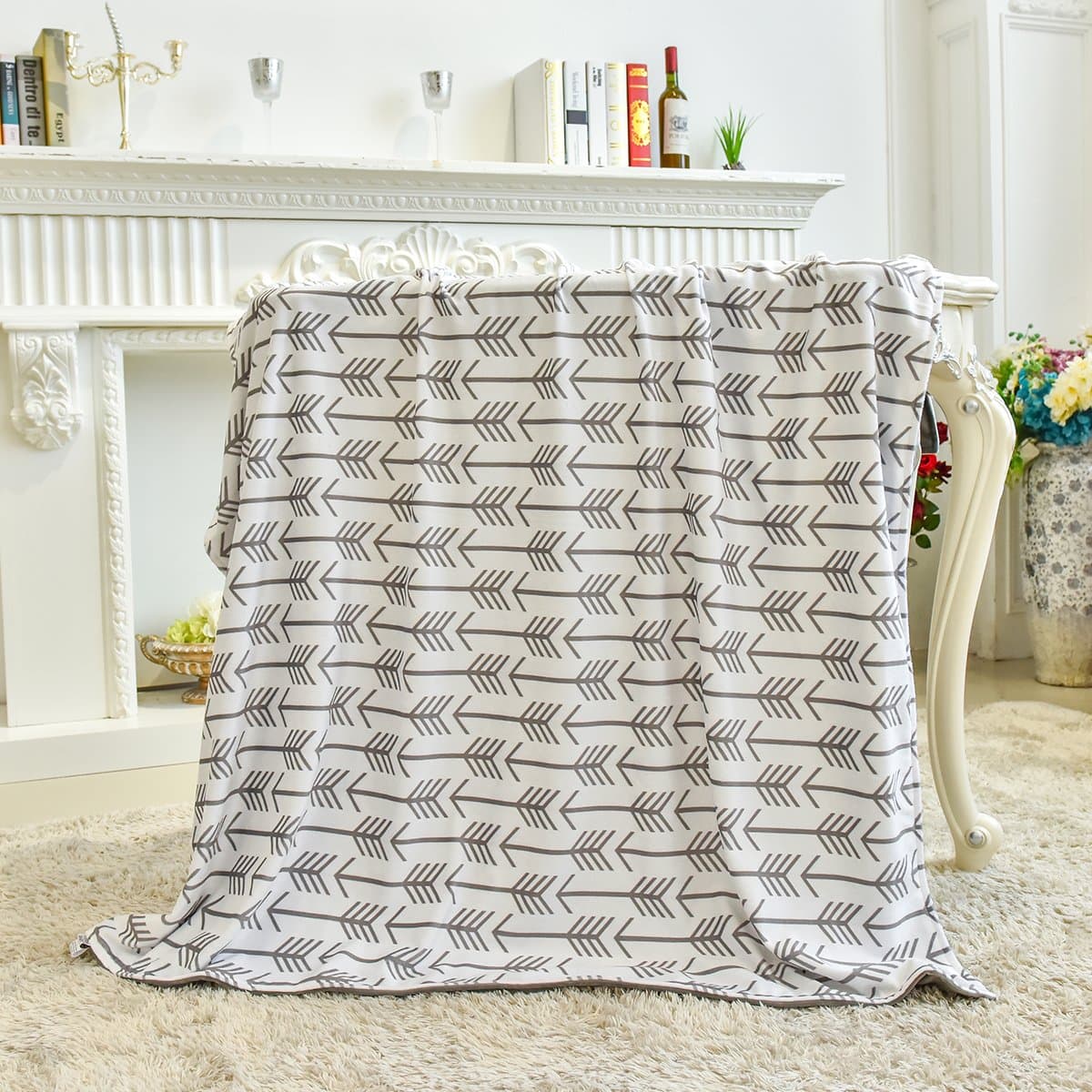 Arrow Minky Throw Blanket/Couch Blanket/Bedding Blanket,Grey 127x152CM ¡