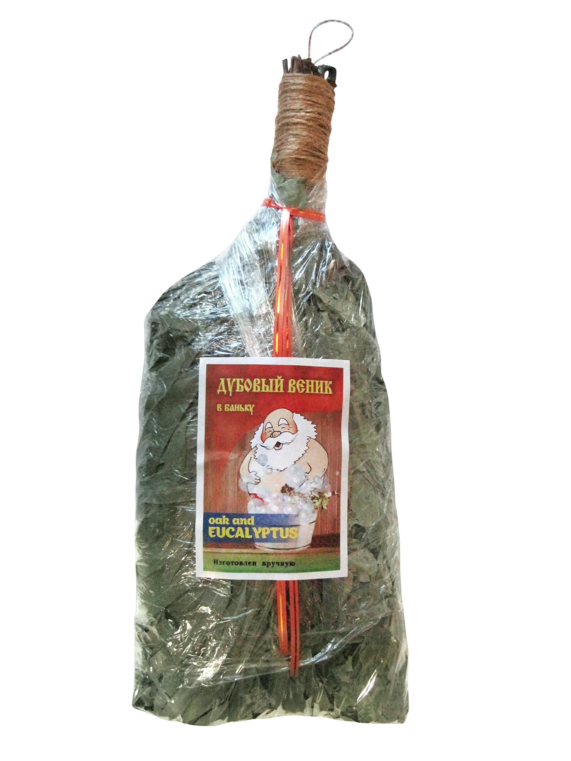 Oak with Eucalyptus Bath Broom Venik Broom for Russian Sauna Banya Bath House Natural Wood Oak Eucalyptus Bath besom