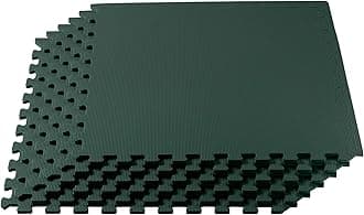 We Sell Mats3/8 Inch Thick Multipurpose Exercise Floor Mat with EVA Foam, Interlocking Tiles, Anti-Fatigue for Home or Gym, 24 in x 24 in