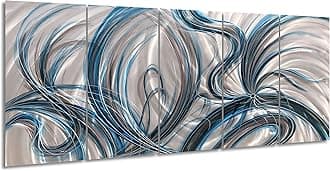 Yihui Arts Abstract Metal Wall Art for Living Room Contemporary Artwork Pictures Home Decor