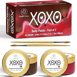 Valentine Day Gift Set - Edible Flavored Body Paints Set for Couples | Stawberry & Chocolate | Pack of 2 – Enhance Fun & Intimacy with Skin-Friendly | Easy-to-Clean (25g x 2) 50gm