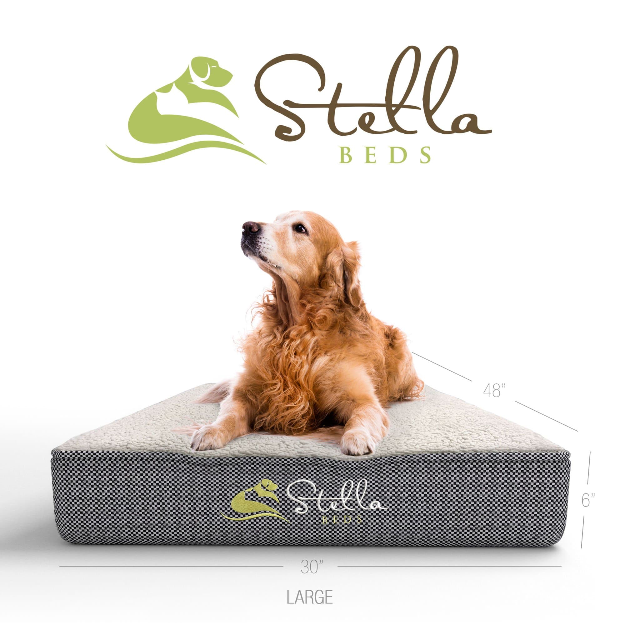 Elevated Memory Foam Orthopedic Dog Bed with Removable Cover, Large 48-Inch