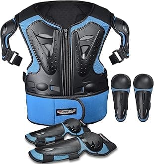Kids Motorcycle Armor Suit Dirt Bike Gear Chest Protector Motocross for Kids Dirt Bike Chest Protective Gear with Elbow Knee Pads Guards for Cycling