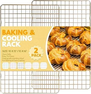 2 PCS Cooling Racks for Cooking and Baking, 16x10 Inches Stainless Steel Cooling Rack, Sheet Pan with Wire Rack for Baking Sheet, Bacon Rack Oven Safe Fits Jelly Roll Sheet Pan