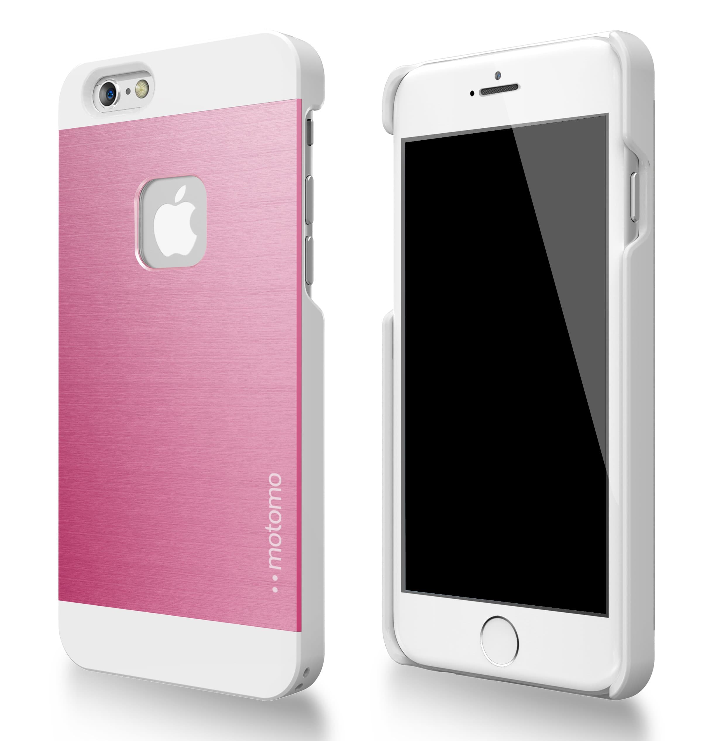 iPhone 6 Case, MOTOMO [Black] [INO Metal AL1] iPhone 6 (4.7 inch) Case Aluminum [Brushed Aluminum] [Straight Edges] Metal Cover Protective Case for Phone 6 (4.7 inch) - Retail Packaging (PINK)