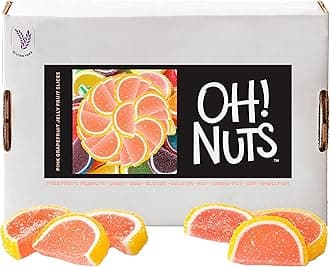 Oh! Nuts Grapefruit Jelly Fruit Slices Sugar Candy - 5 LB Bulk Bag - Traditional Old Fashioned Chewy Gummy Sweet Confectionery - Gluten-Free, Kosher Certified Pareve (150 CT)