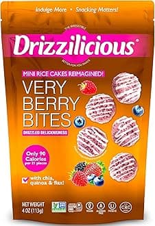 Mini Rice Cakes Very Berry - Rice Crisps, Healthy Snack for Adults and Kids, Flavored Rice Cakes, Vegan, Gluten Free, Allergen Free, Only 90 Calories Per Serving - 4 oz (Pack of 1)