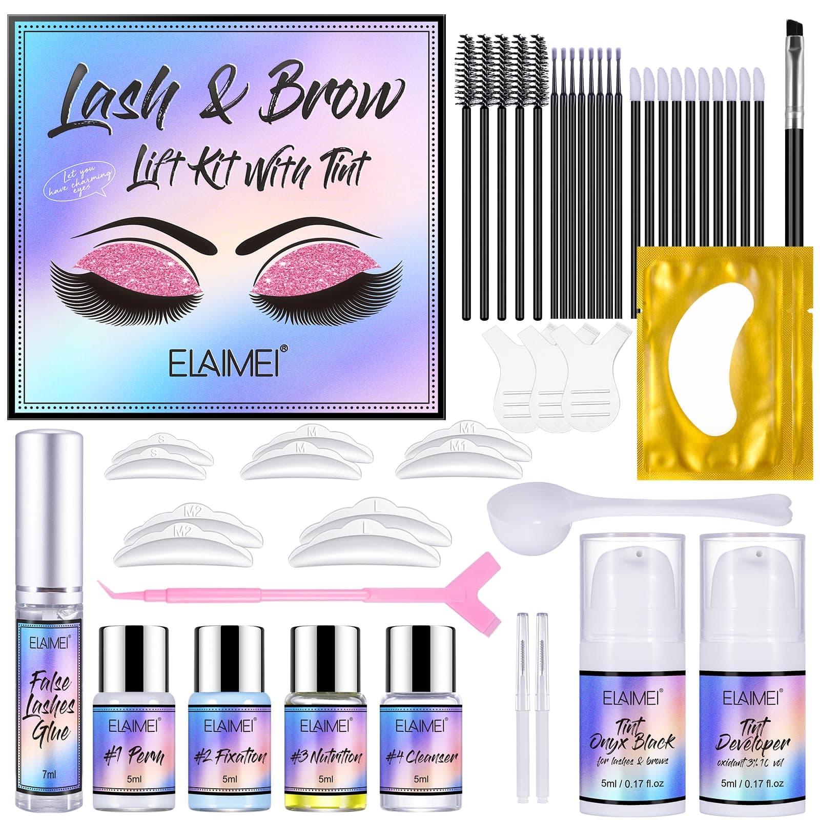 Lash Lift Kit and Brow Lamination Kit 2in1Upgraded version Professional DIY Perm Kit for Instant Eyebrow Lift Eyelash Perm Kit, Eyelash Curling Lash Extension Set Suitable for Salon Home DIY