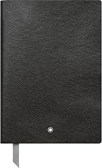 Montblanc Notebook 113637 Fine Stationery #146 Black – Elegant Soft Cover Journal – Squared Notebook with Leather Binding – A5