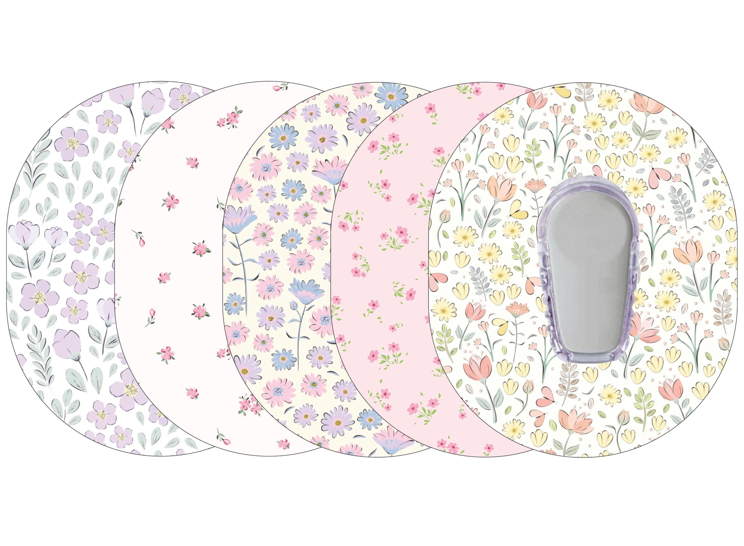 Glucomart Adhesive Patches for CGMs and Insulin Pumps – Maximum Strength CGM Patches, Waterproof & Hypoallergenic (Spring Floral Variety Pack) (G6)