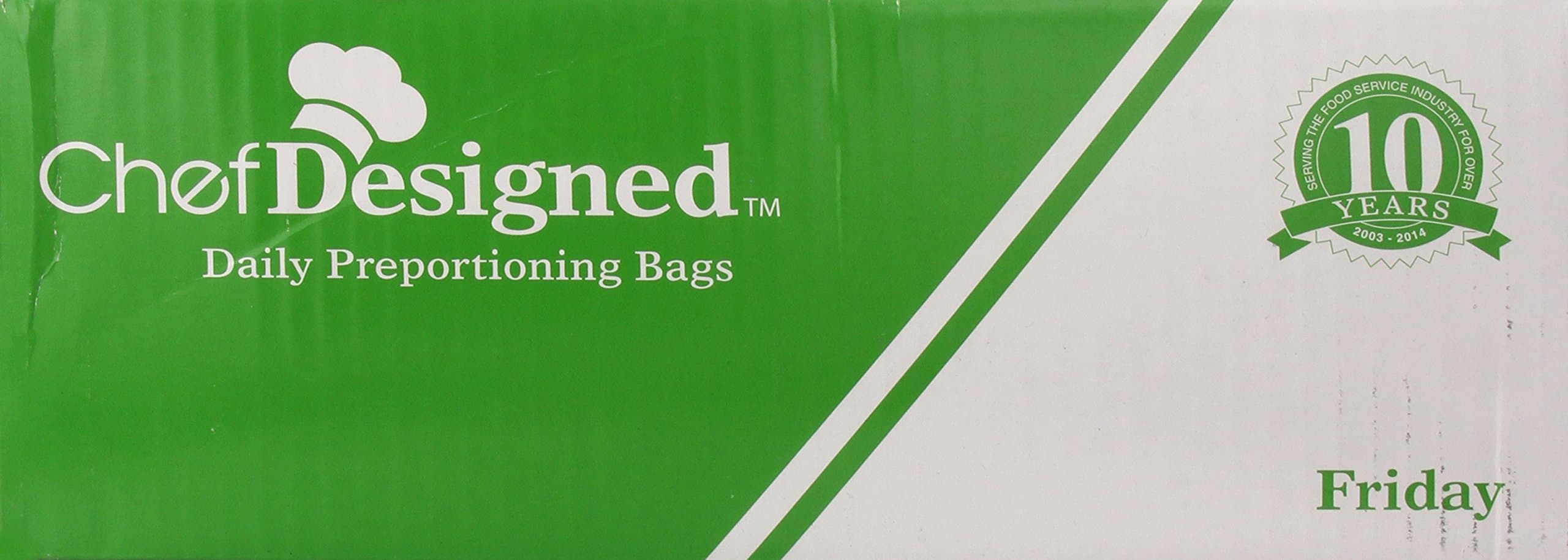 Chef Designed Daily Preportioning Bags Labeled Friday, 10 x 8.5 Inch, 2000 Count