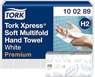Xpress Soft Multifold Hand Towels 100289 - H2 Premium Paper Hand Towels with High-Absorbency - Large, 2-Ply, White - 21 x 150 Sheets
